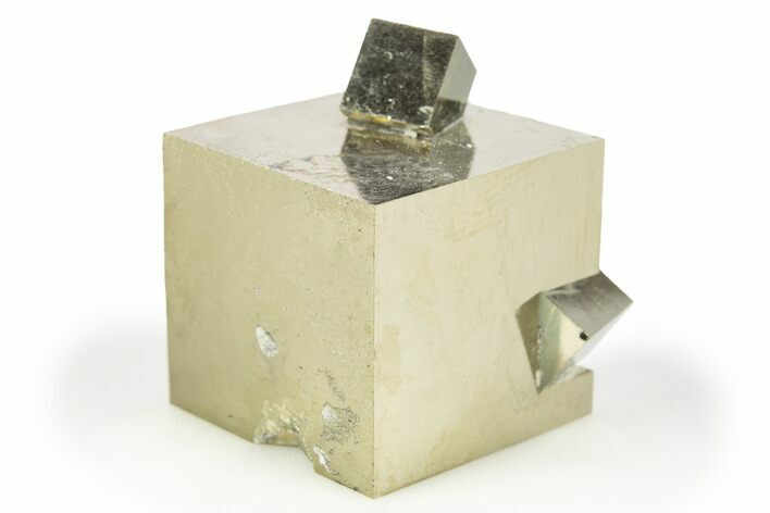 Shiny, Natural Pyrite Cube Cluster - Navajun, Spain #305342